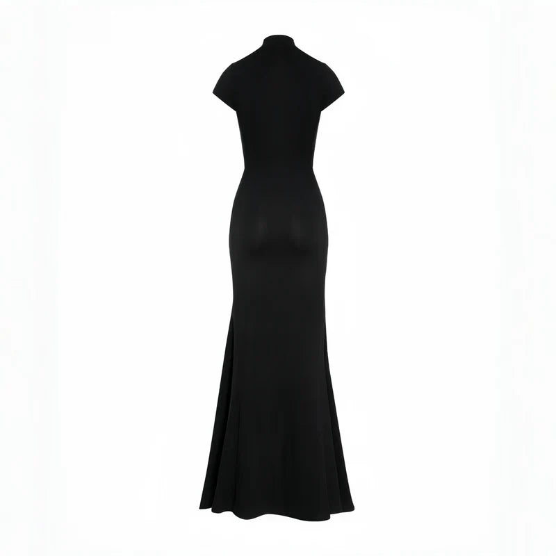 Zaira - Vestido maxi negro con abertura