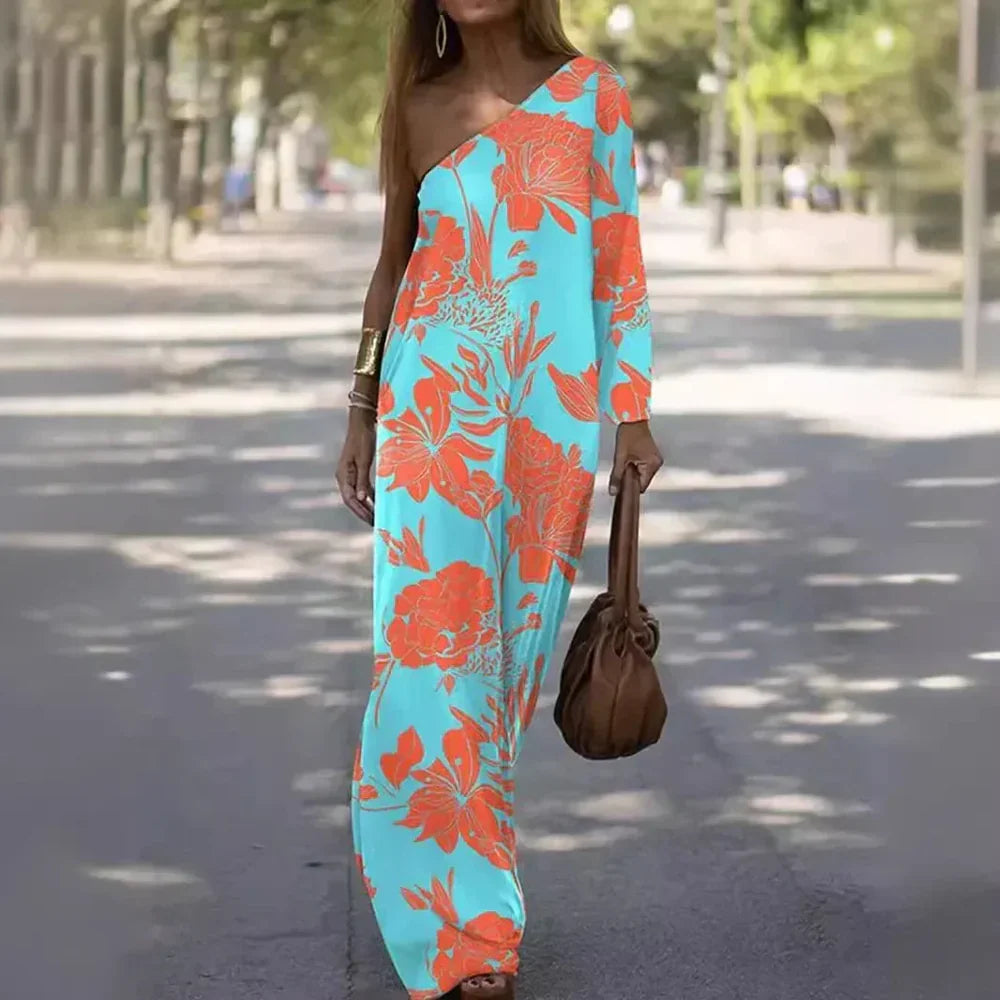 Lorena - Vestido de un solo hombro y corte holgado
