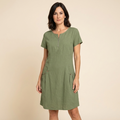 Rocío - Vestido con cremallera y bolsillos con botones