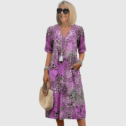 Josefina - Vestido midi veraniego con estampado oceánico