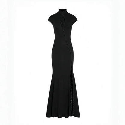 Zaira - Vestido maxi negro con abertura