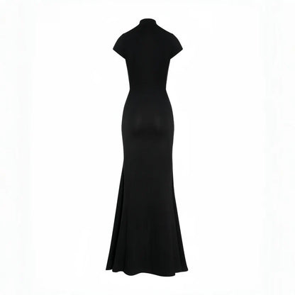 Zaira - Vestido maxi negro con abertura