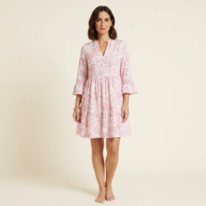 Gloria - Vestido con escote en V y estampado