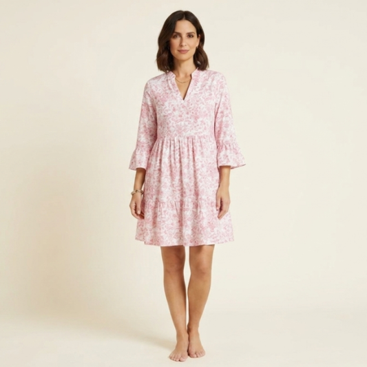 Gloria - Vestido con escote en V y estampado