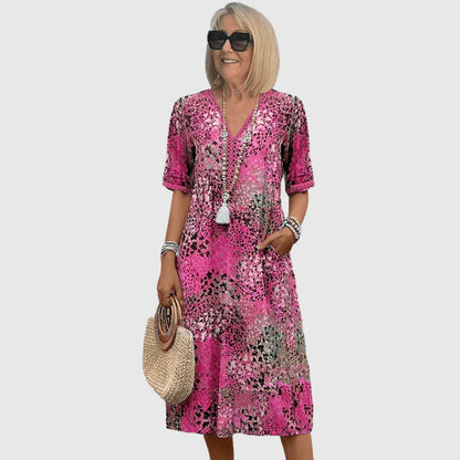 Josefina - Vestido midi veraniego con estampado oceánico