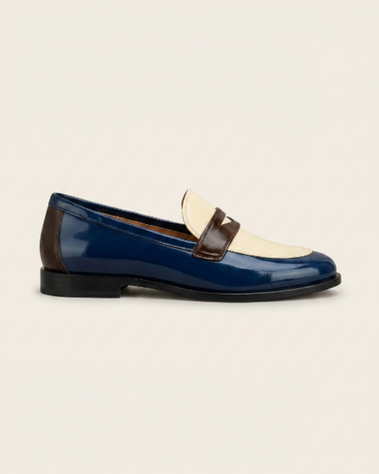 Amalia - Mocasines elegantes con diseño bicolor