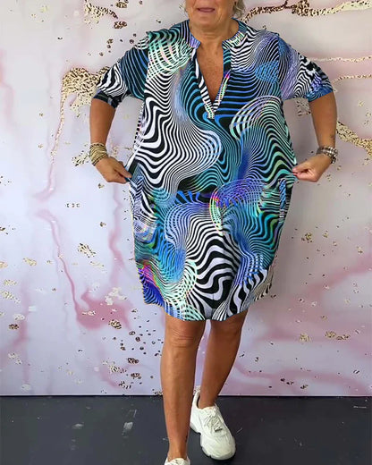 Ona - Vestido colorido con cuello en V
