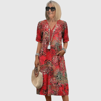 Josefina - Vestido midi veraniego con estampado oceánico