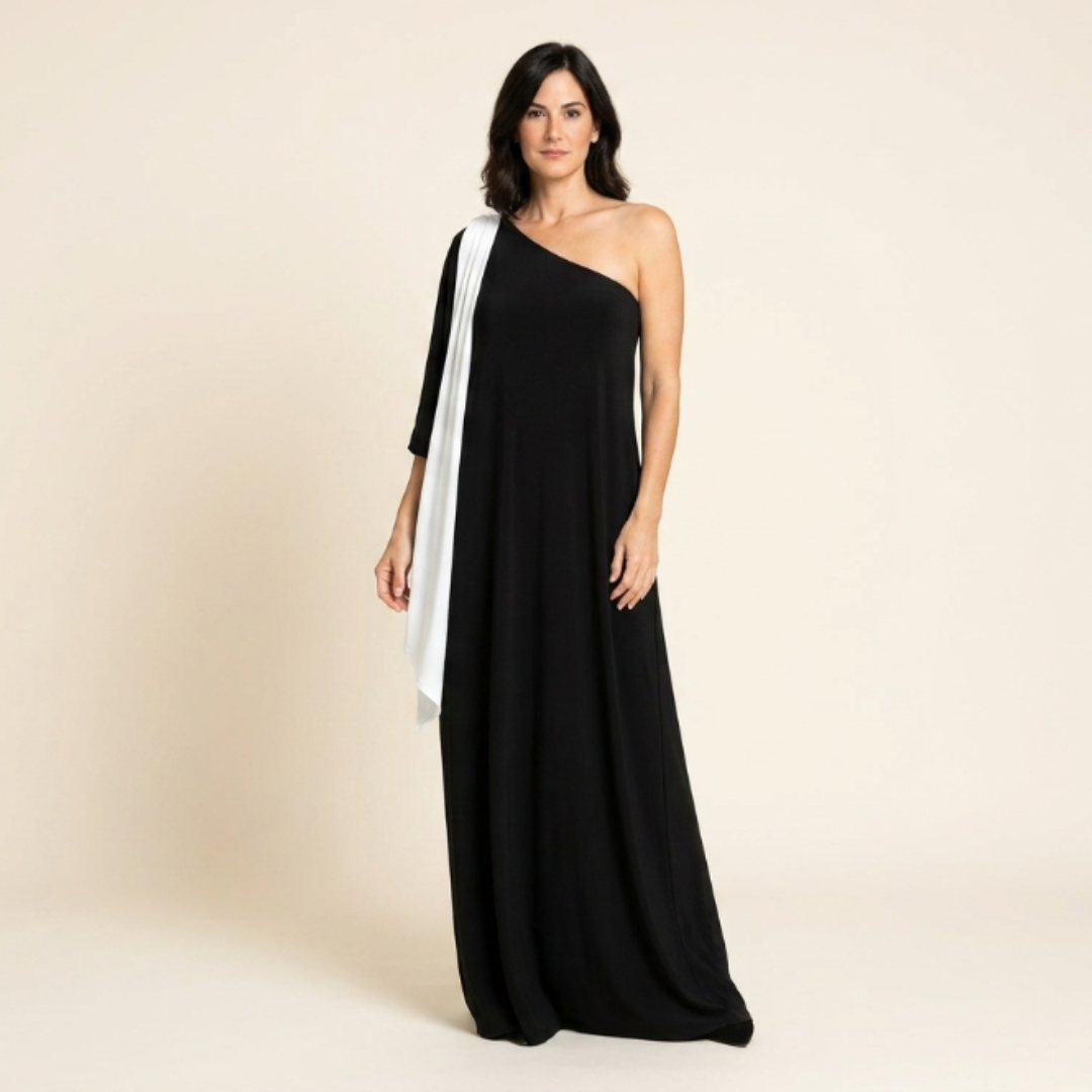 Lorena - Vestido de un solo hombro y corte holgado