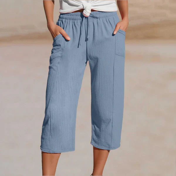 Amelia - Pantalones cortos plisados lisos