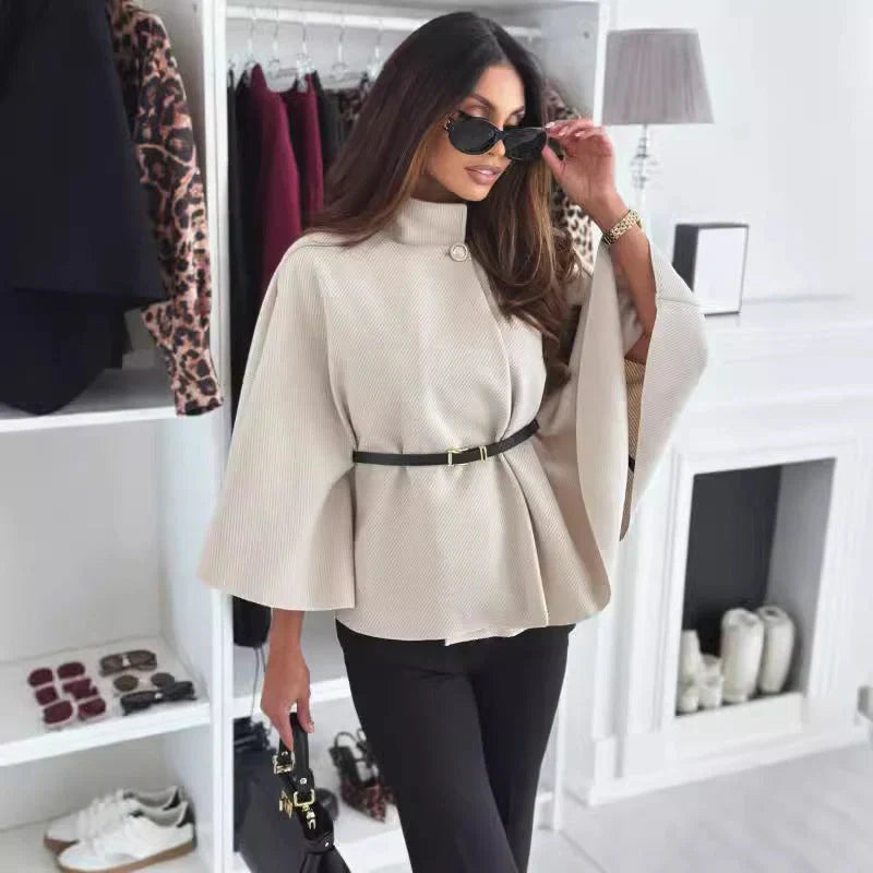 Lea - Chaqueta elegante con cinturón y diseño de mariposa