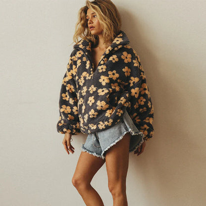 Lidia - Sudadera polar con estampado floral