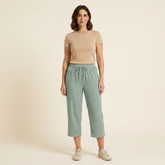 Amelia - Pantalones cortos plisados lisos