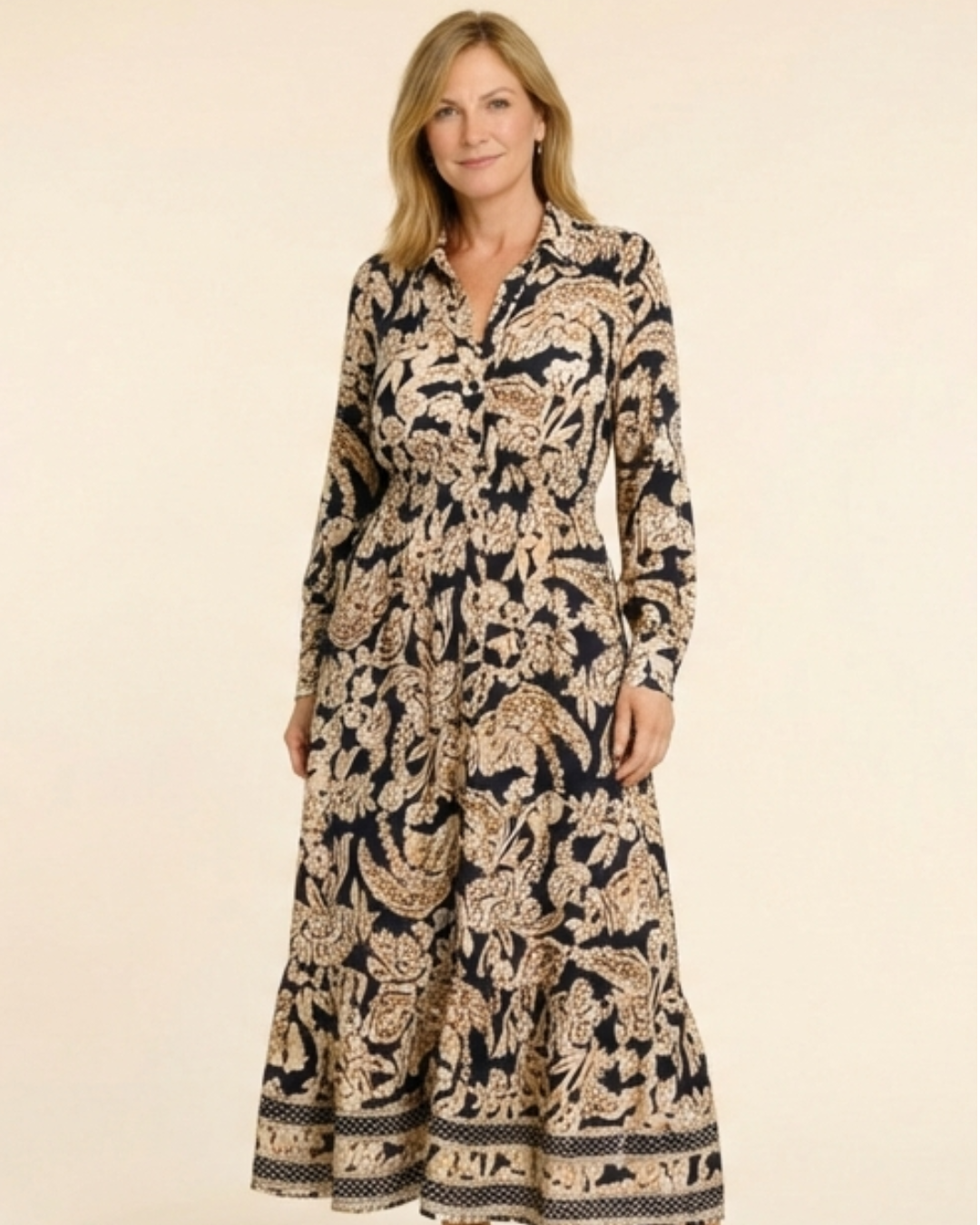 Estrella - Vestido camisero floral de estilo vintage