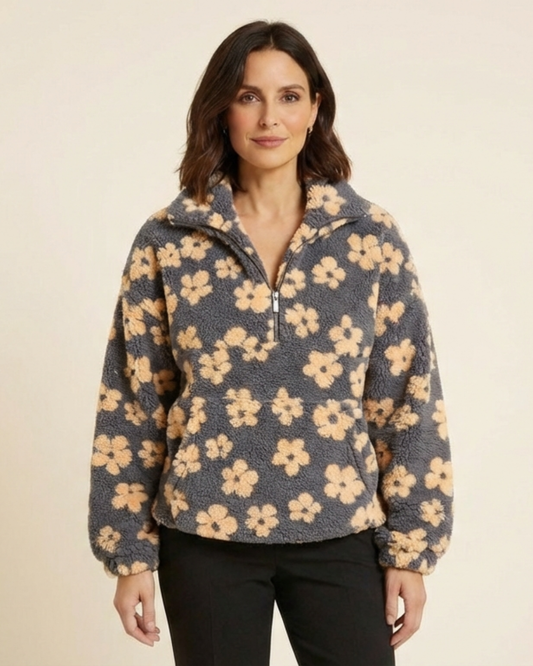 Lidia - Sudadera polar con estampado floral