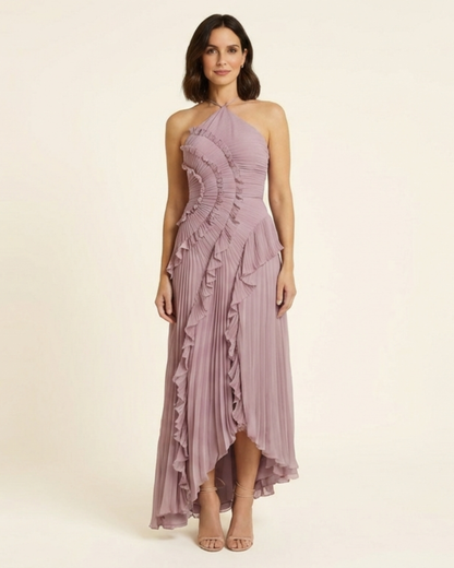 Esther - Vestido largo cruzado con estampado romántico