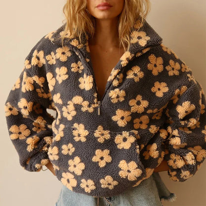 Lidia - Sudadera polar con estampado floral