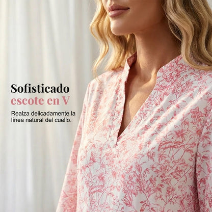 Gloria - Vestido con escote en V y estampado