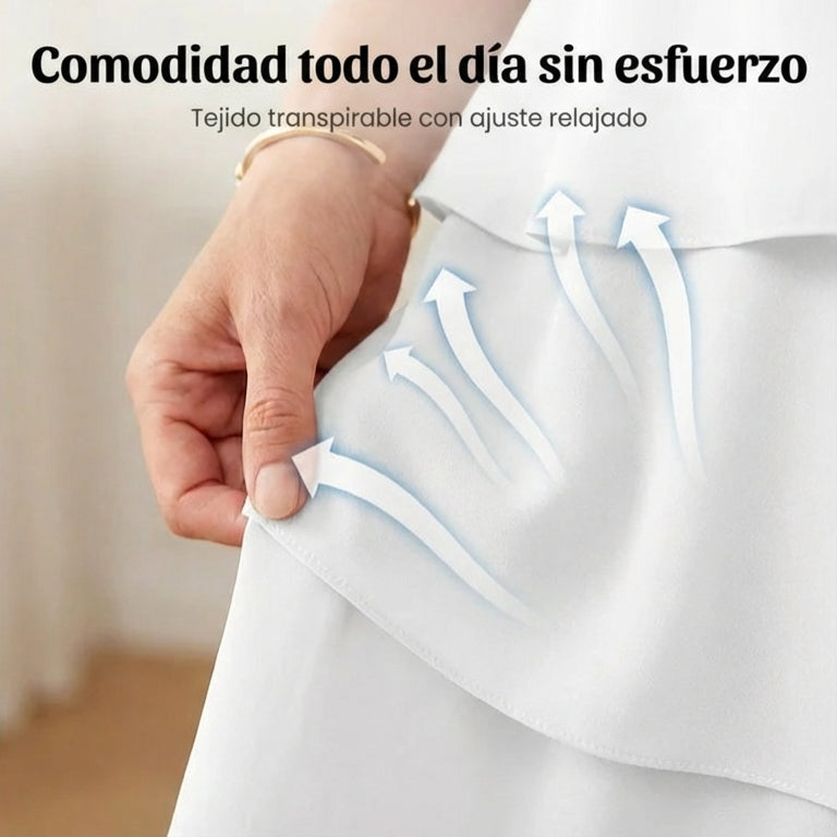 Gema - Vestido elegante de capas y volantes