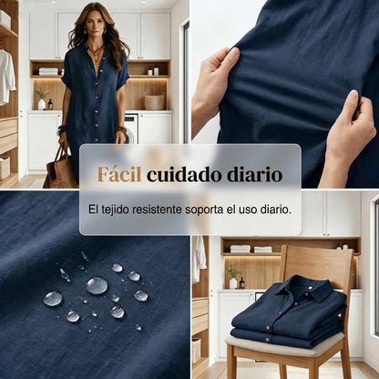 Daniela - Vestido camisero de manga corta