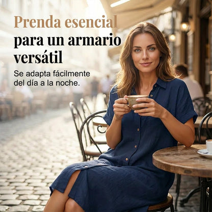 Daniela - Vestido camisero de manga corta