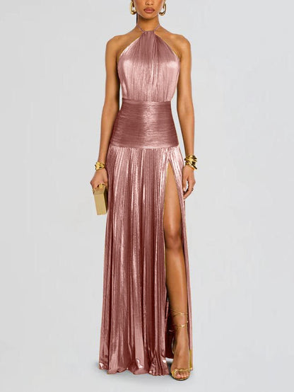 Tamara - Vestido metalizado con espalda descubierta
