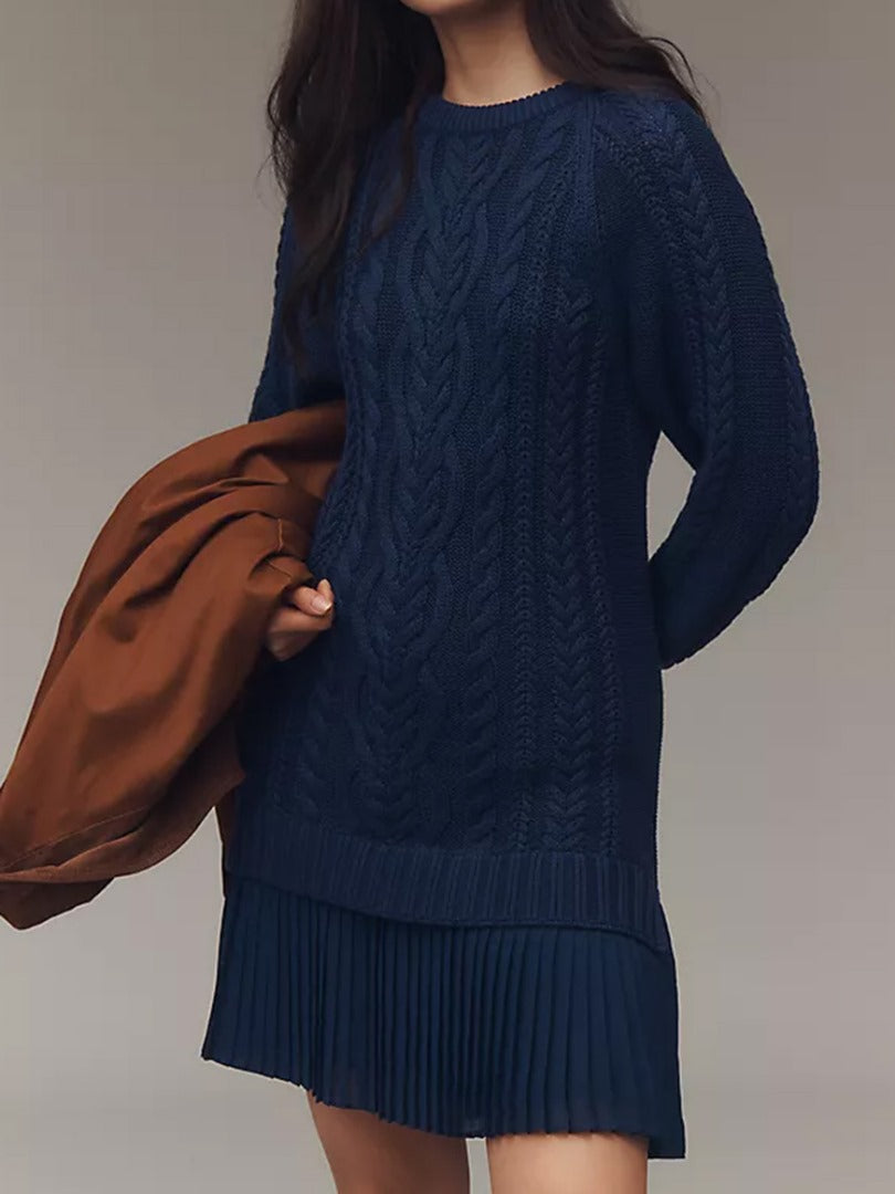 Penélope - Vestido de punto con falda plisada