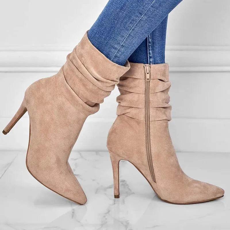 Catalina - Botines de tacón fino con punta
