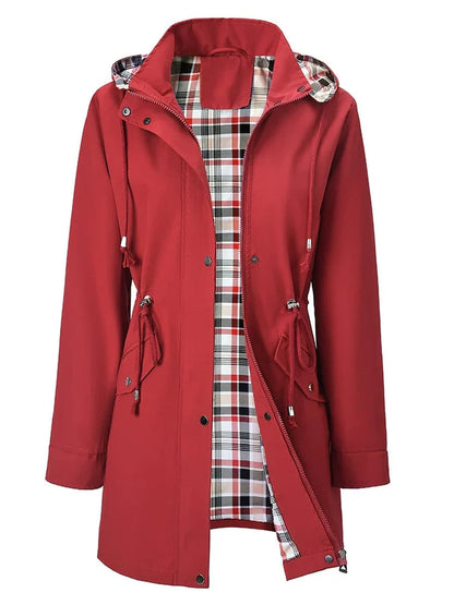 Olivia - Chaqueta impermeable con forro de cuadros