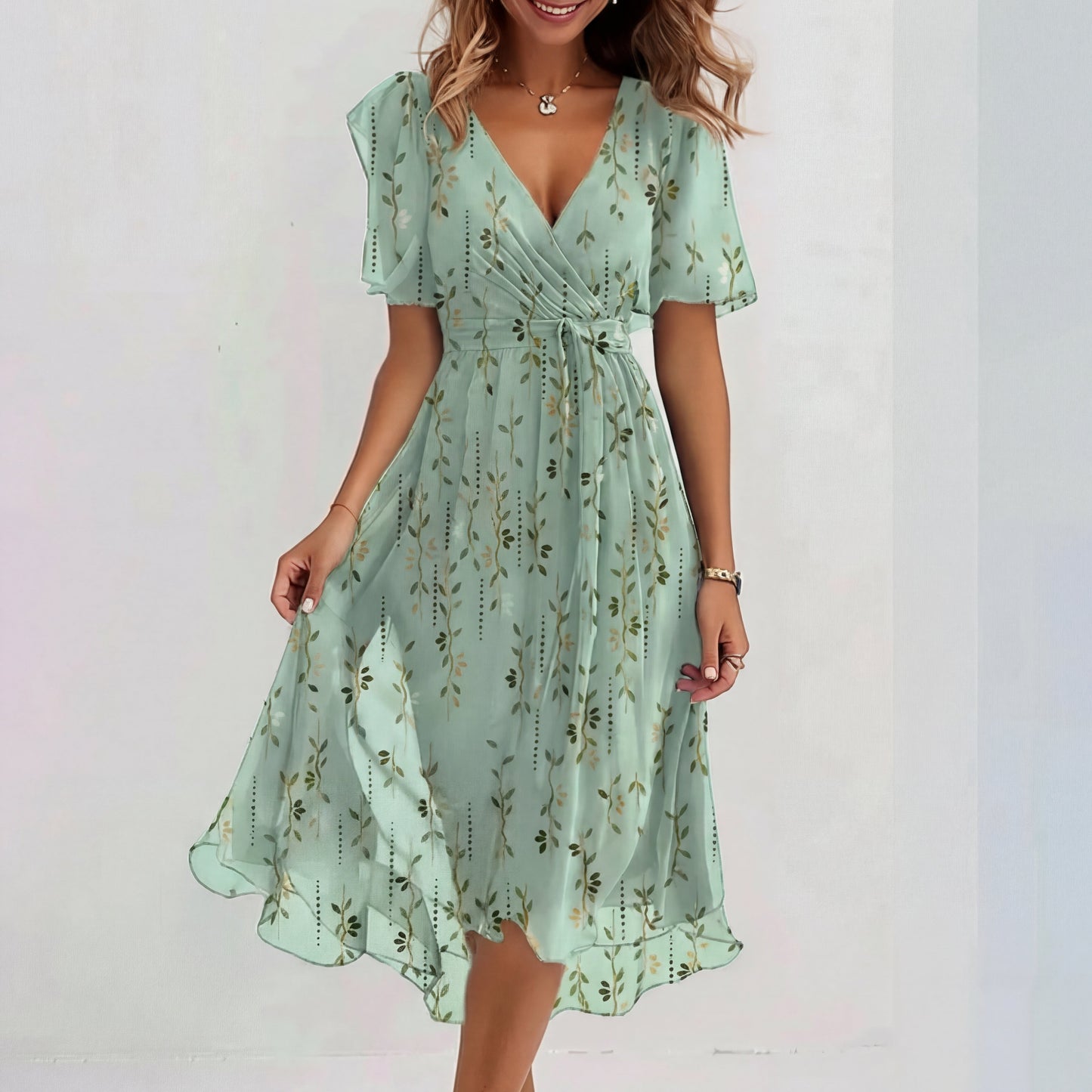 Úrsula - Vestido midi especial de manga corta
