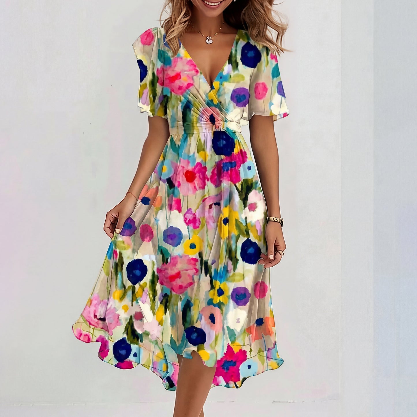 Úrsula - Vestido midi especial de manga corta