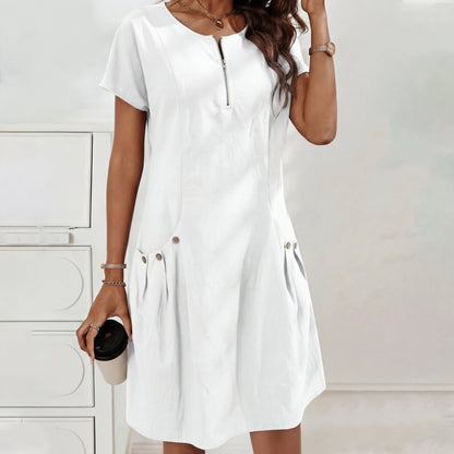 Rocío - Vestido con cremallera y bolsillos con botones