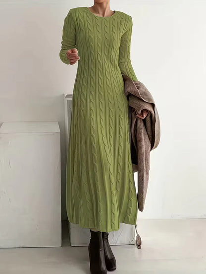 Sara - Vestido largo de punto trenzado elegante