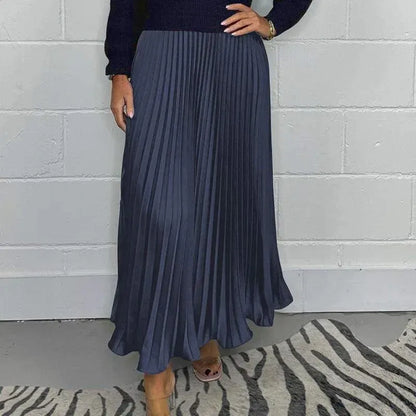 Almudena - Vestido maxi con jersey y falda plisada