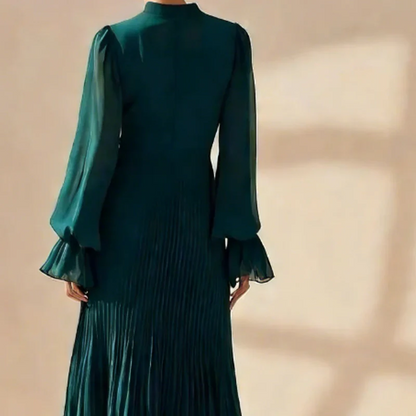 Silvia - Vestido elegante con escote ojo de cerradura y volantes