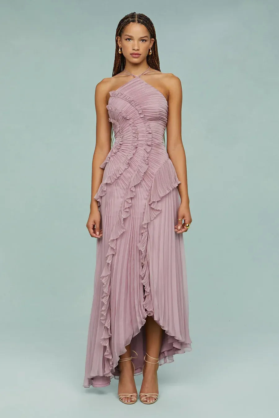 Esther - Vestido largo cruzado con estampado romántico