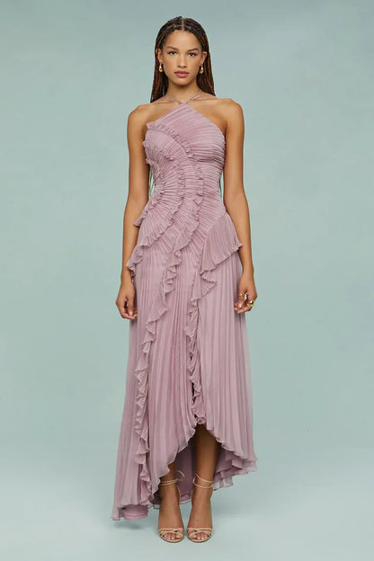 Esther - Vestido largo cruzado con estampado romántico