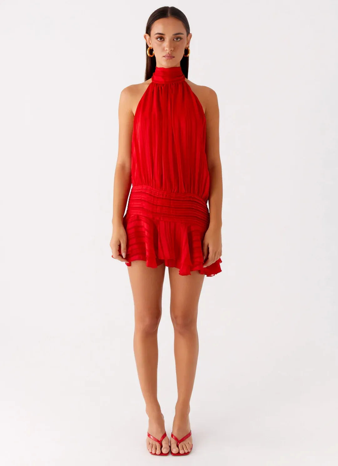 Blanca - Mini vestido casual con escote halter