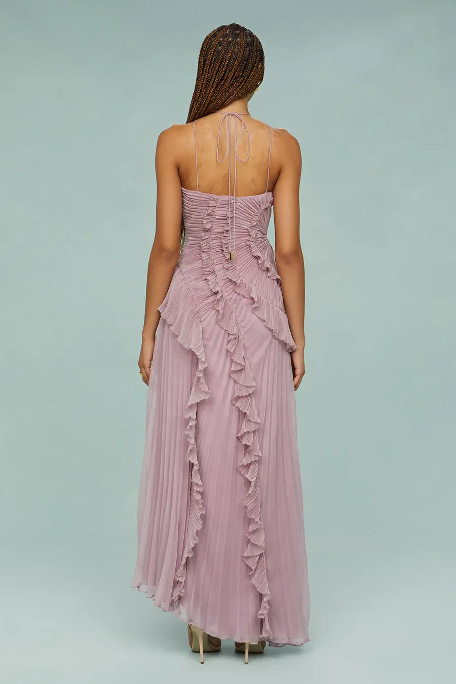 Esther - Vestido largo cruzado con estampado romántico