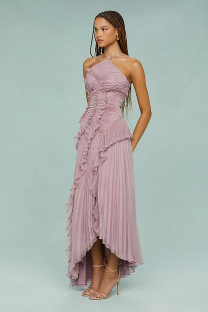 Esther - Vestido largo cruzado con estampado romántico