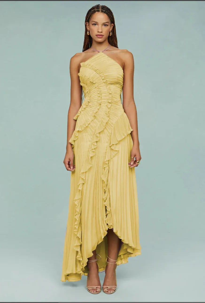 Esther - Vestido largo cruzado con estampado romántico