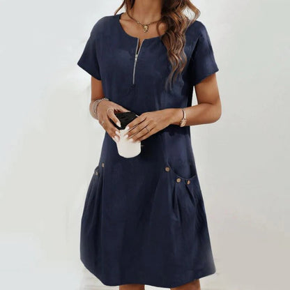 Rocío - Vestido con cremallera y bolsillos con botones