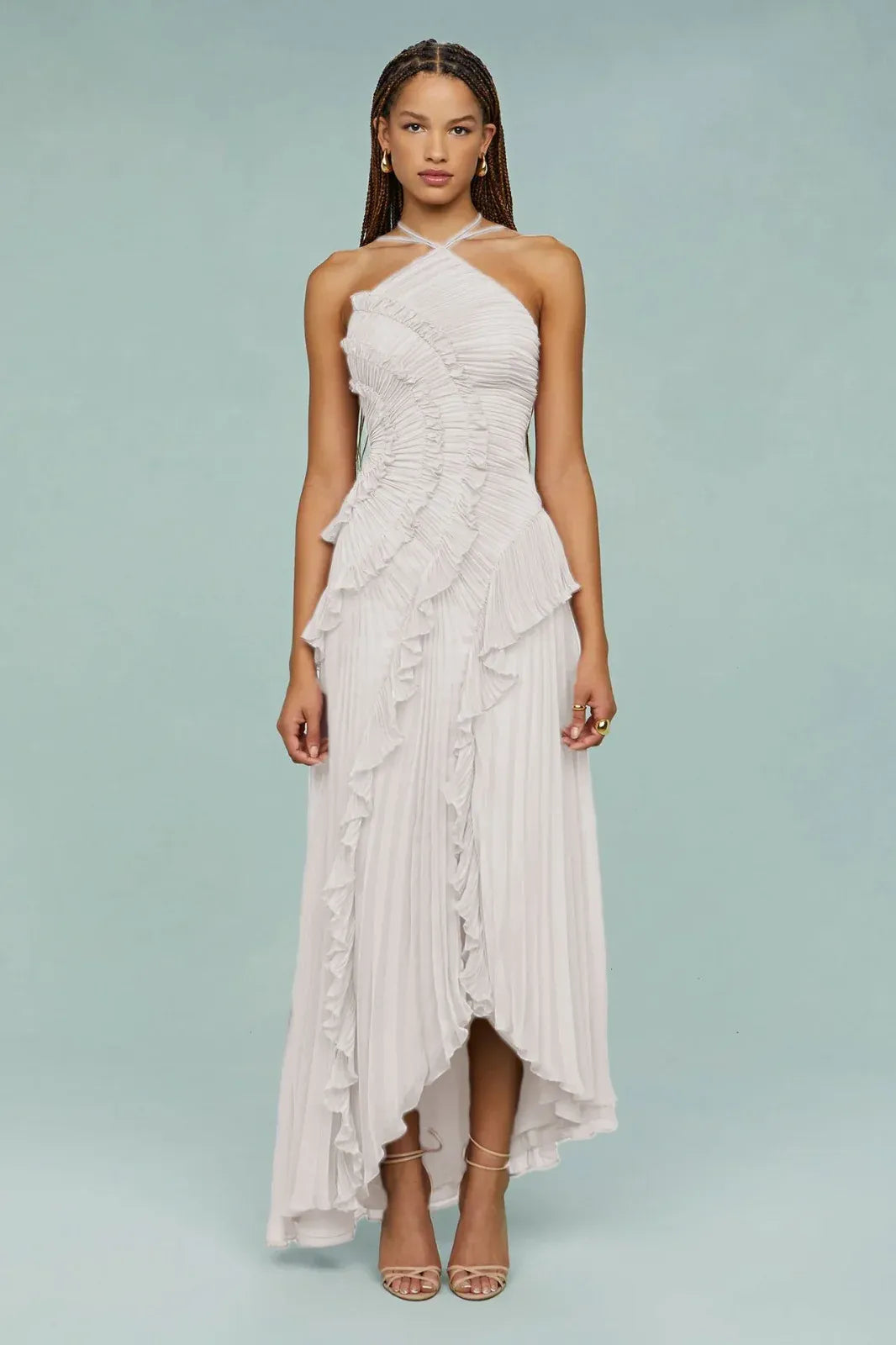 Esther - Vestido largo cruzado con estampado romántico