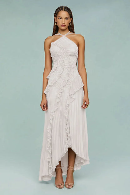 Esther - Vestido largo cruzado con estampado romántico
