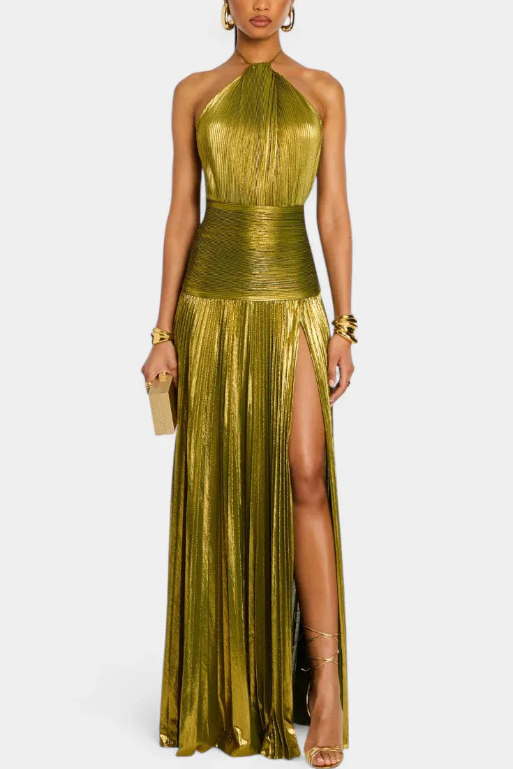Tamara - Vestido metalizado con espalda descubierta
