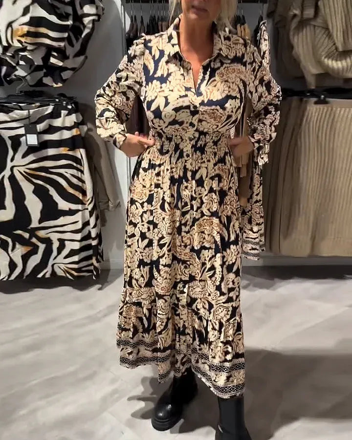 Estrella - Vestido camisero floral de estilo vintage