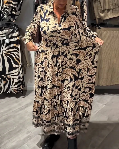 Estrella - Vestido camisero floral de estilo vintage