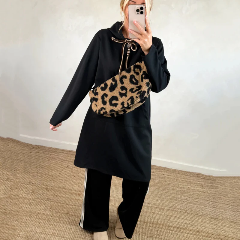 Lorena - Sudadera larga oversized con capucha