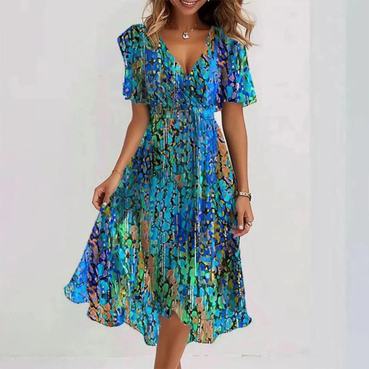 Úrsula - Vestido midi especial de manga corta