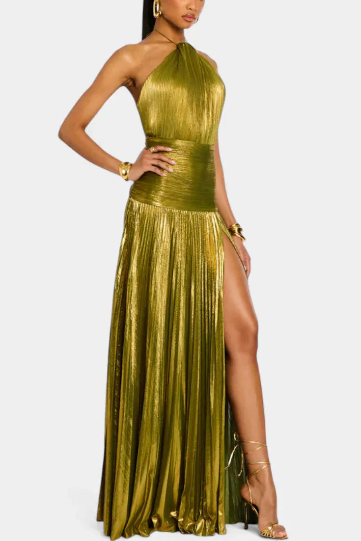 Tamara - Vestido metalizado con espalda descubierta